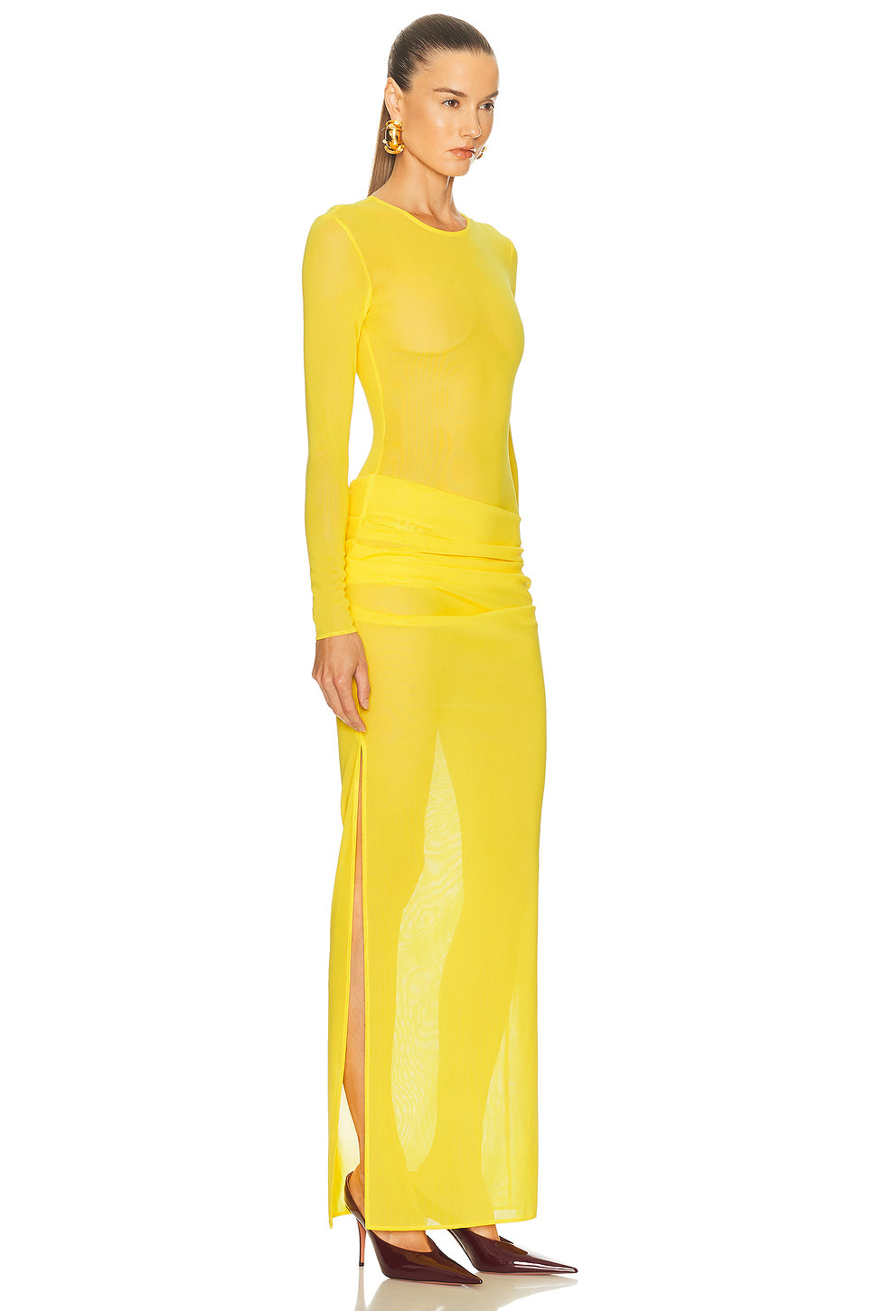 Long Sleeve Tucked Gown