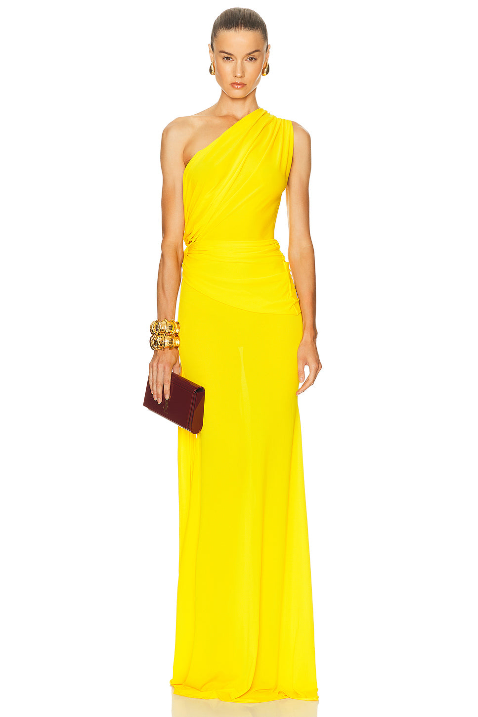 One Shoulder Drape Gown