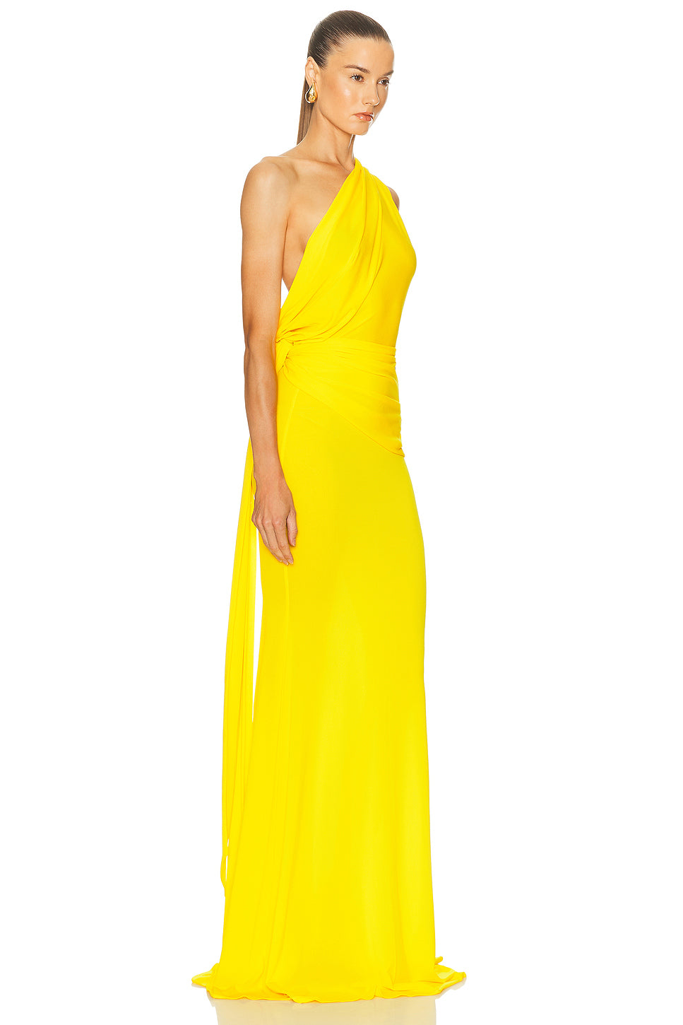 One Shoulder Drape Gown