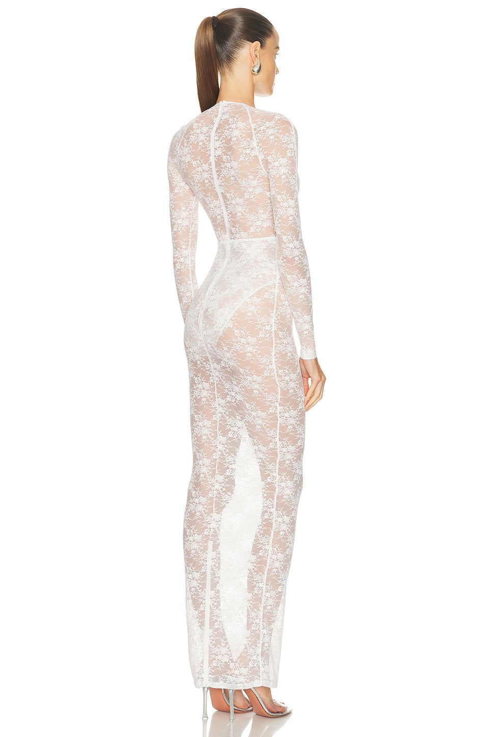 Long Sleeve V-Halter Column Dress