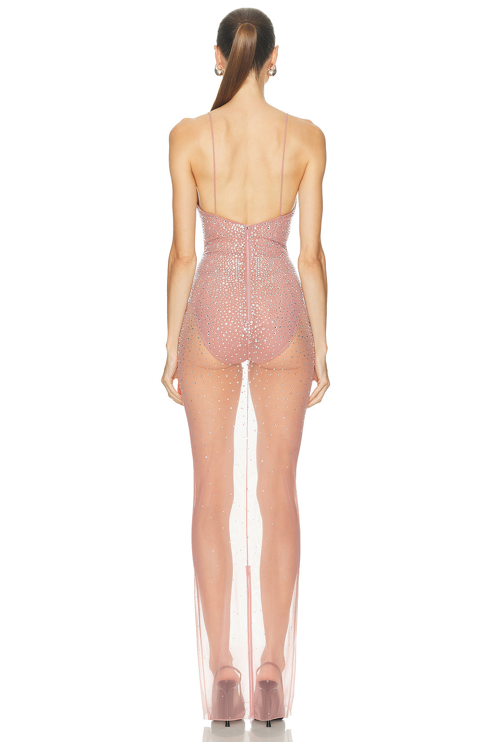 Crystal Mesh Column Dress