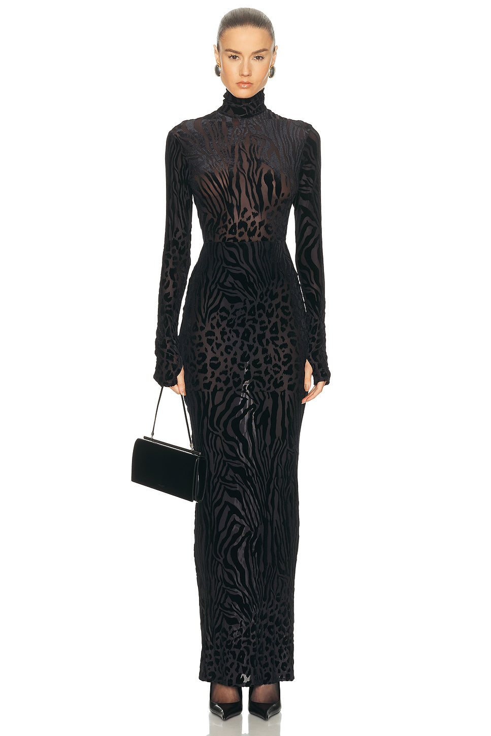 Animal Print Burnout Column Dress