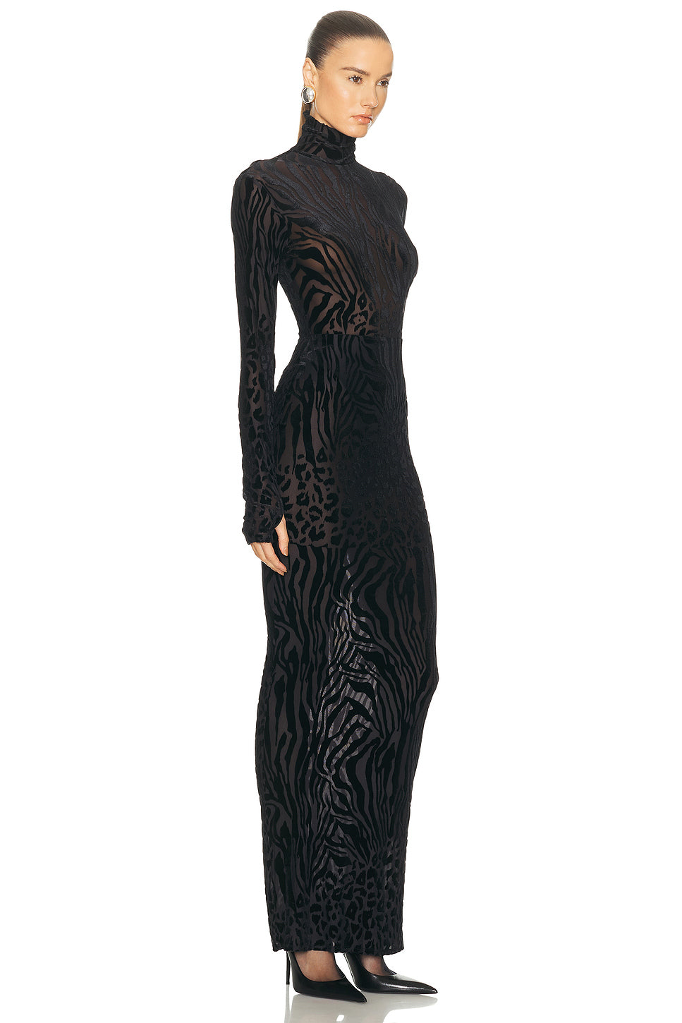 Animal Print Burnout Column Dress