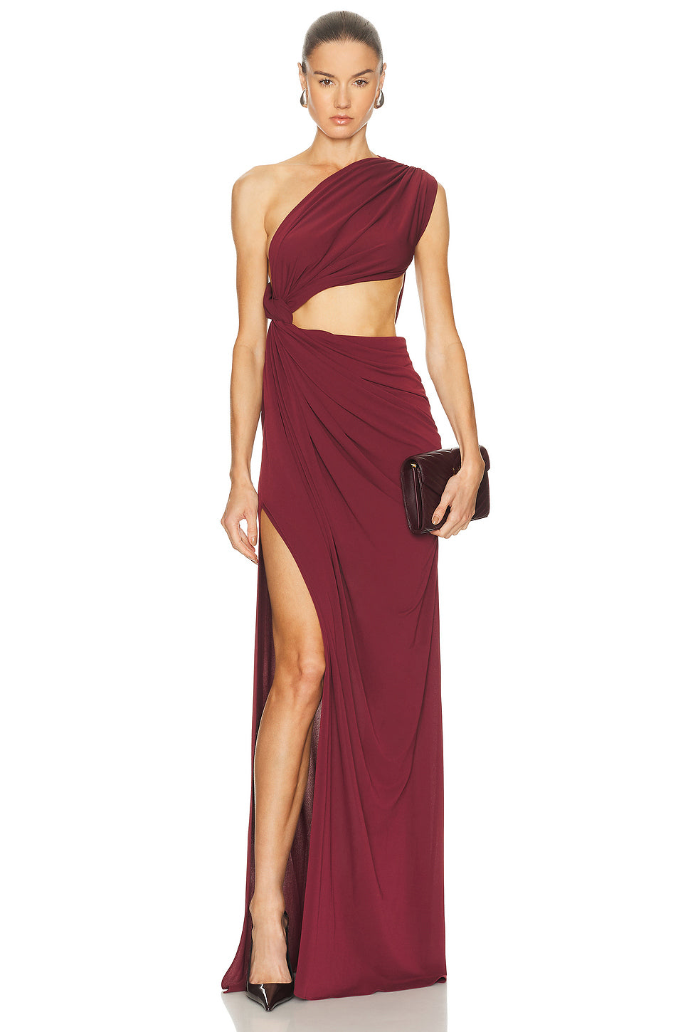 for FWRD One Shoulder Draped Gown