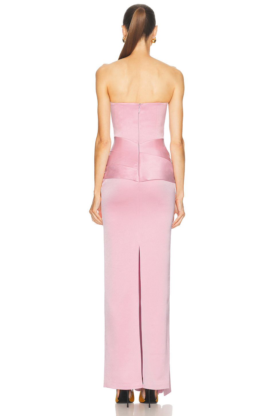 Strapless Drape Sash Column Dress