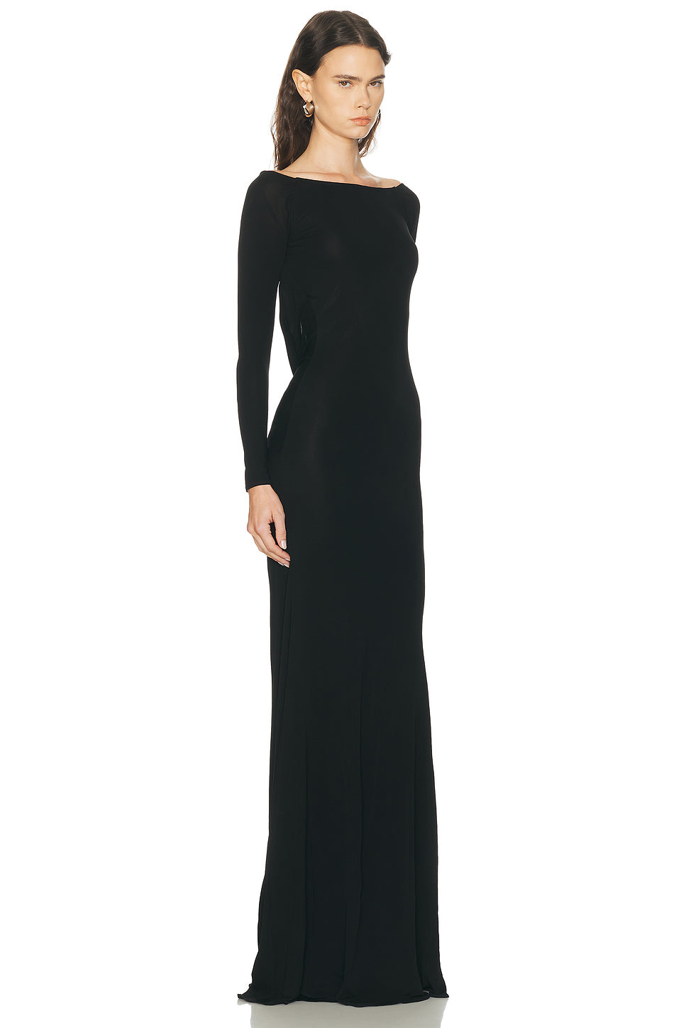 Long Sleeve Open Back Gown