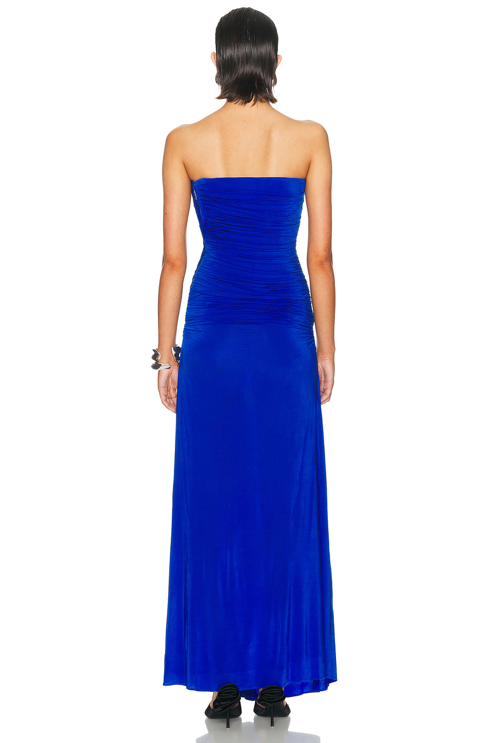 Strapless Ruched Twist Gown