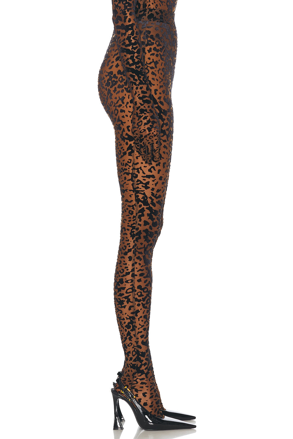 Leopard Burnout Mesh Stocking