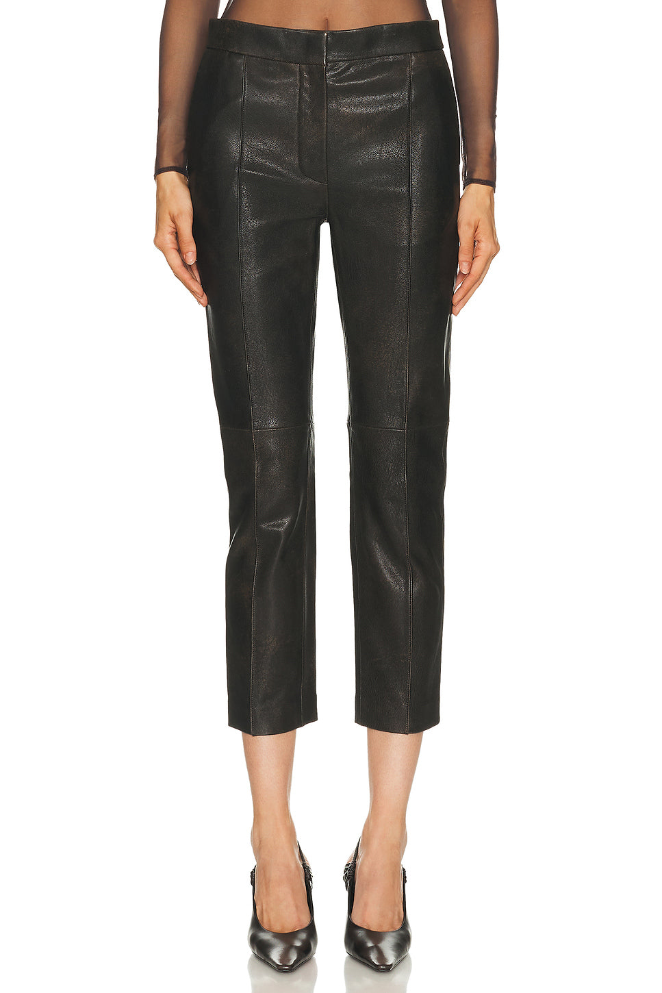Crop Leather Trouser