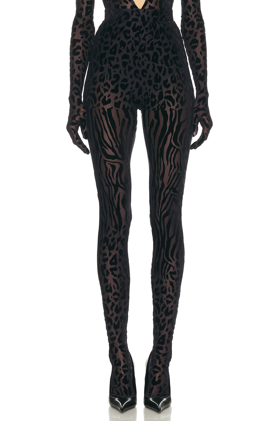 Animal Print Burnout Stocking