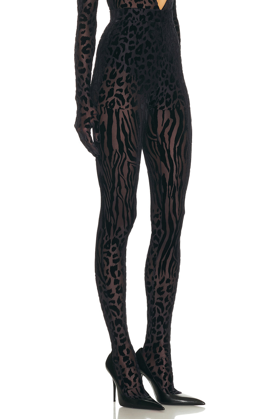 Animal Print Burnout Stocking