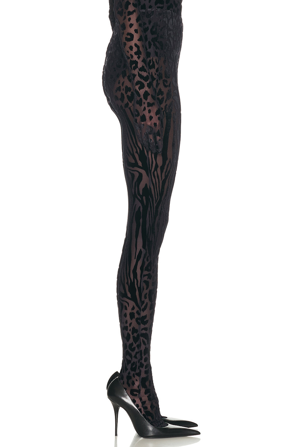 Animal Print Burnout Stocking