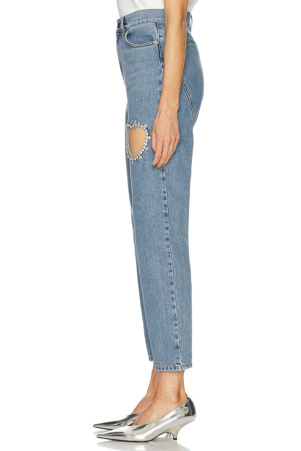 Crystal Heart Straight Leg Jeans