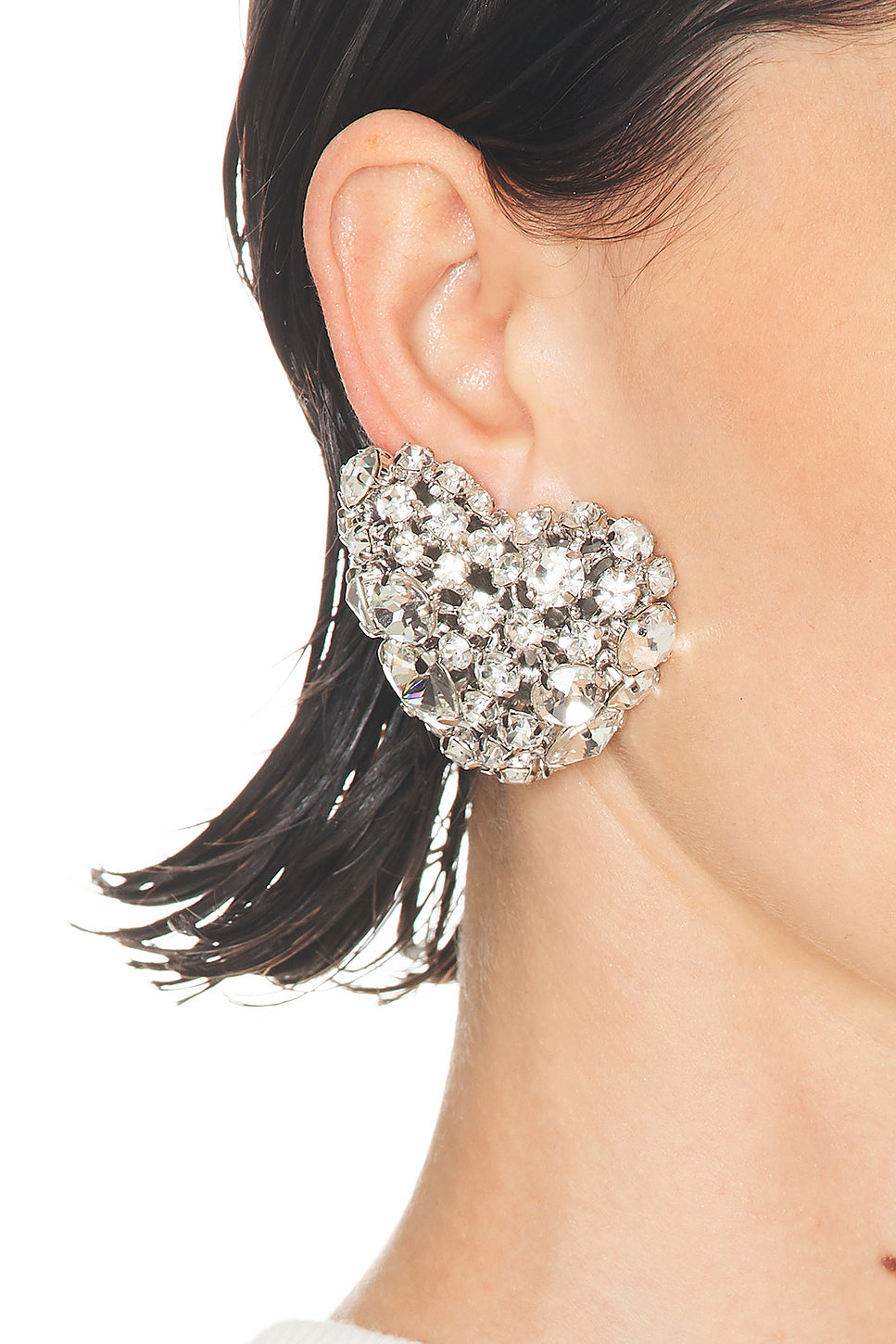 Crystal Cluster Heart Earrings