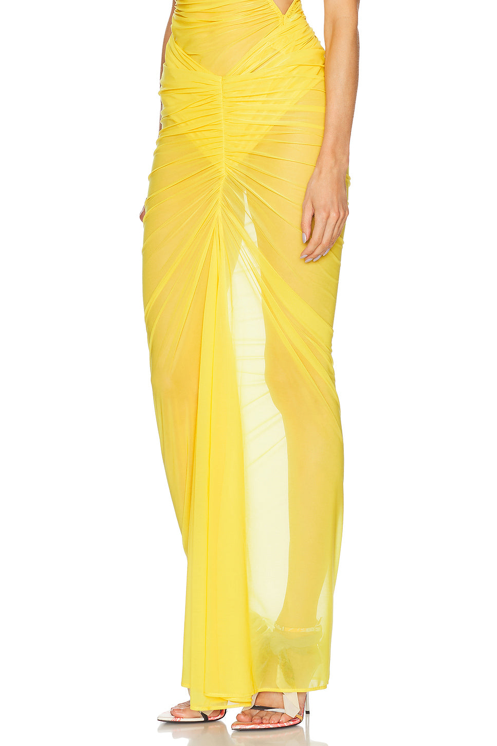 Ruched Pocket Long Skirt