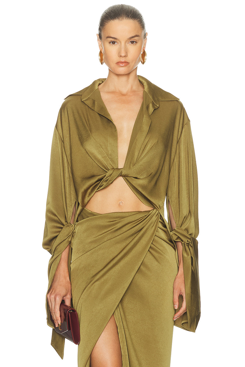 Draped Cropped Shirt