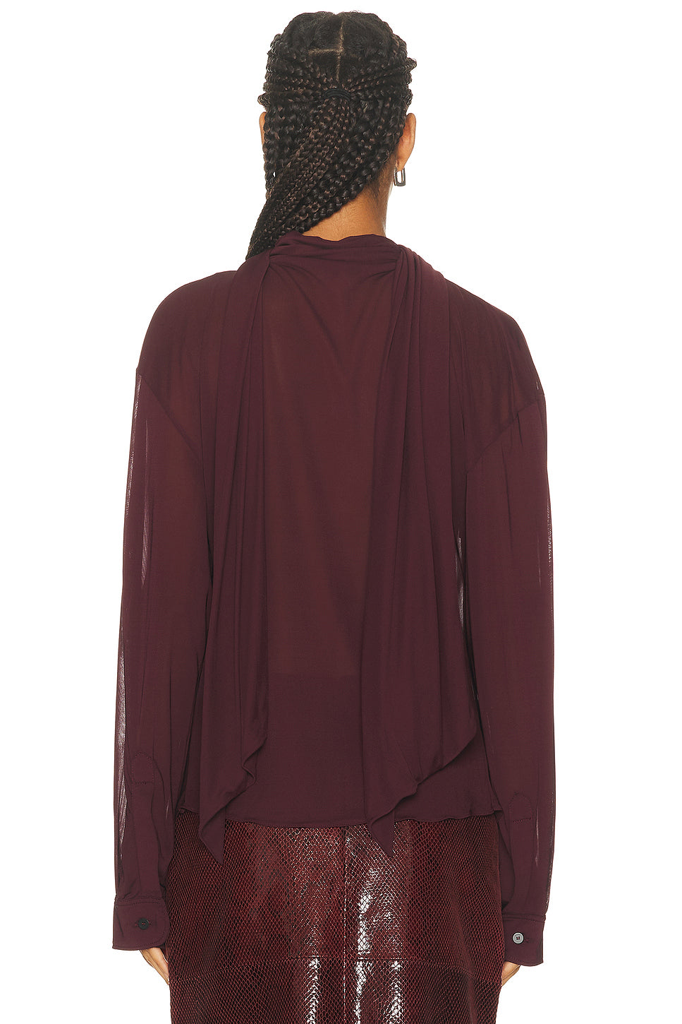 Draped Collar Blouse