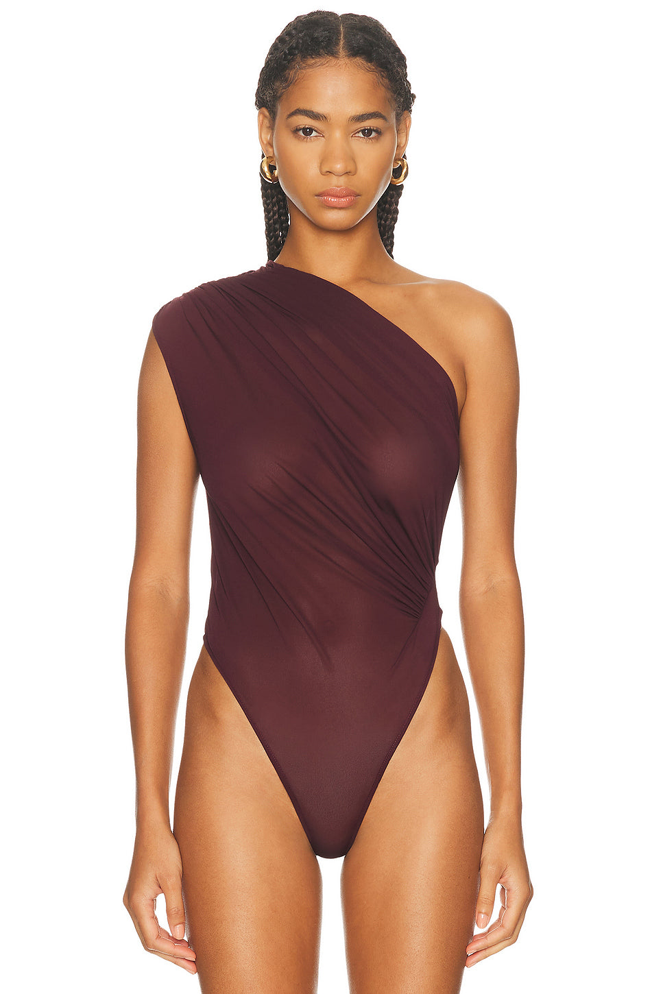 Asymmetric Draped Bodysuit