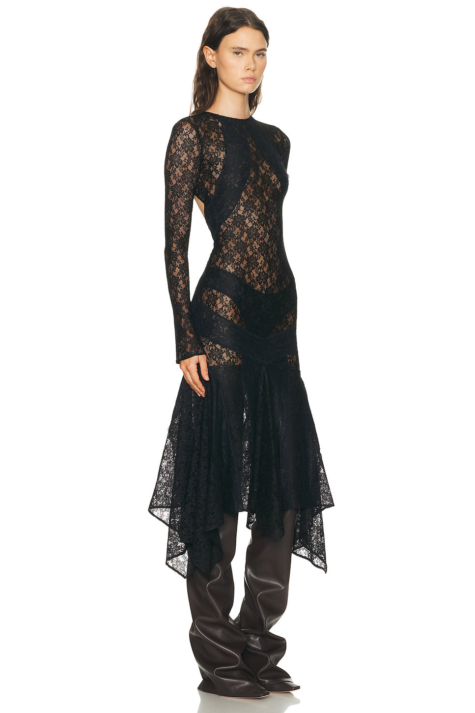 Long Sleeve Lace Midi Dress