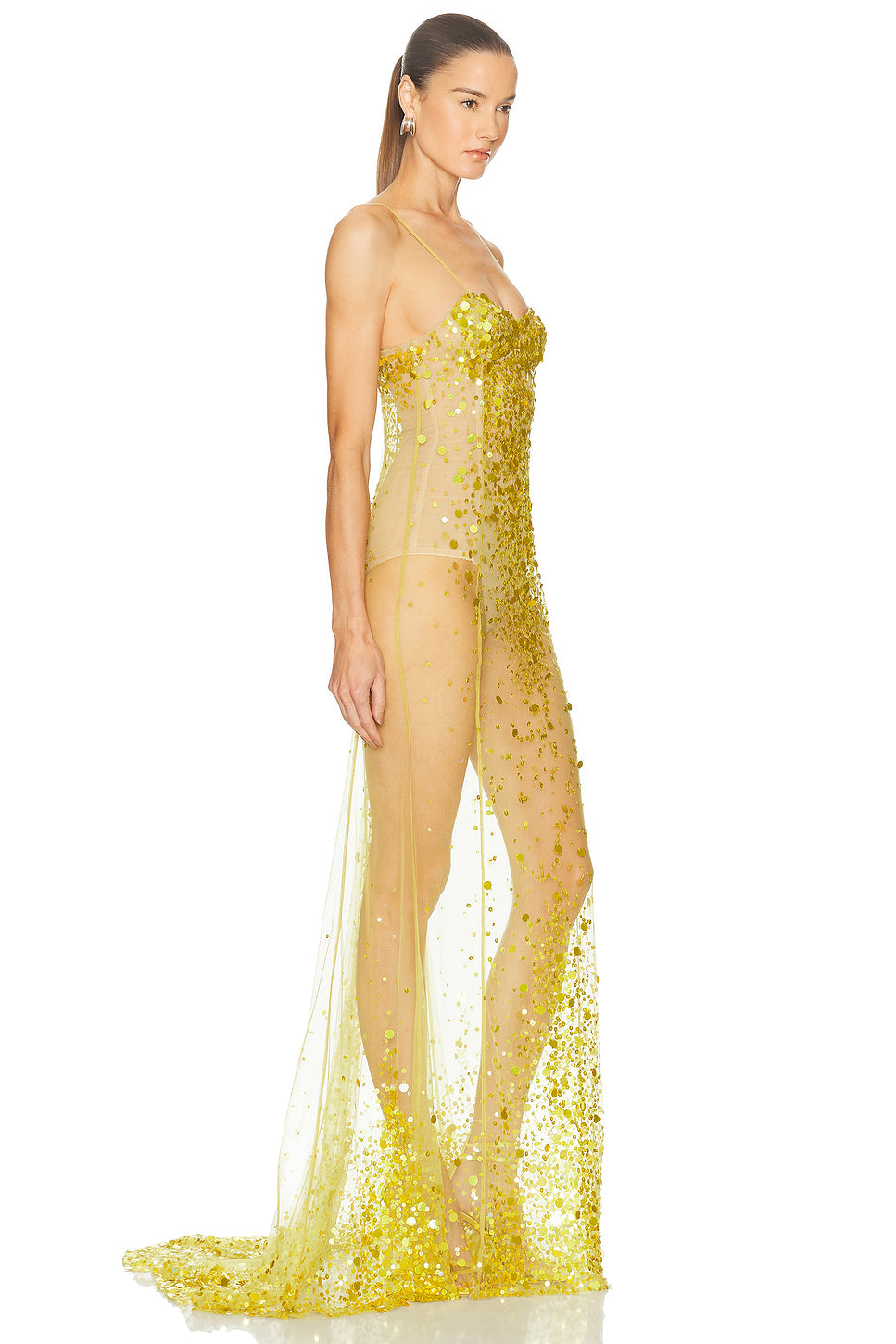 Sheer Sequin Gown