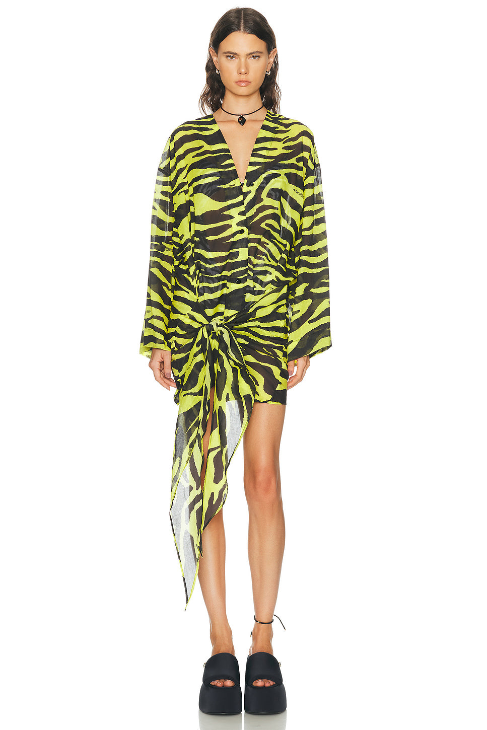Zebra Wrap Mini Dress