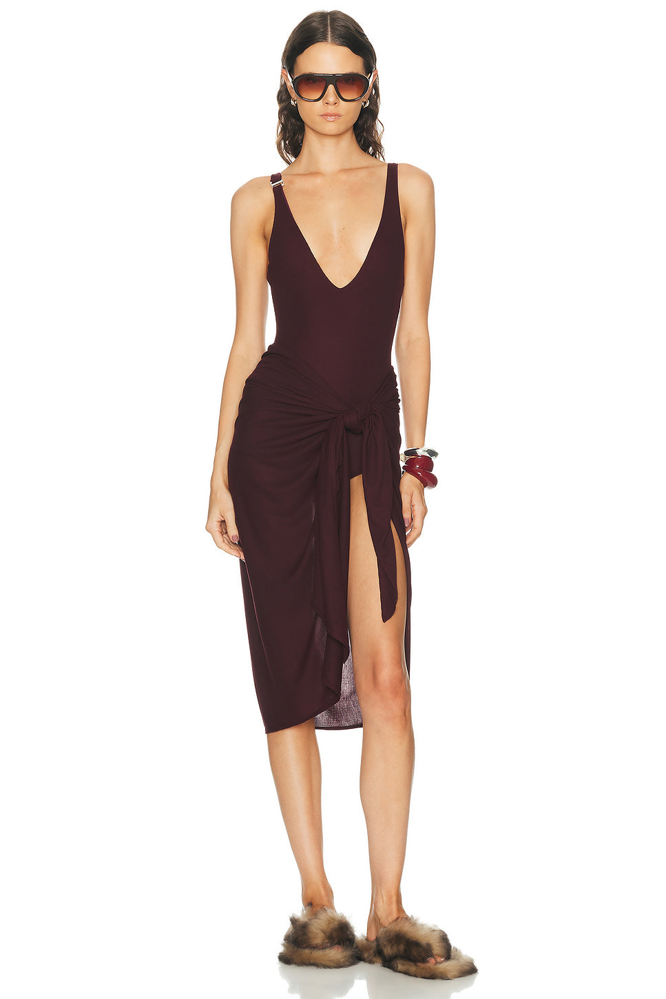 High Slit Midi Dress