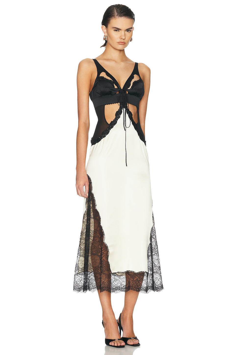 Cut Out Lace Midi Dress