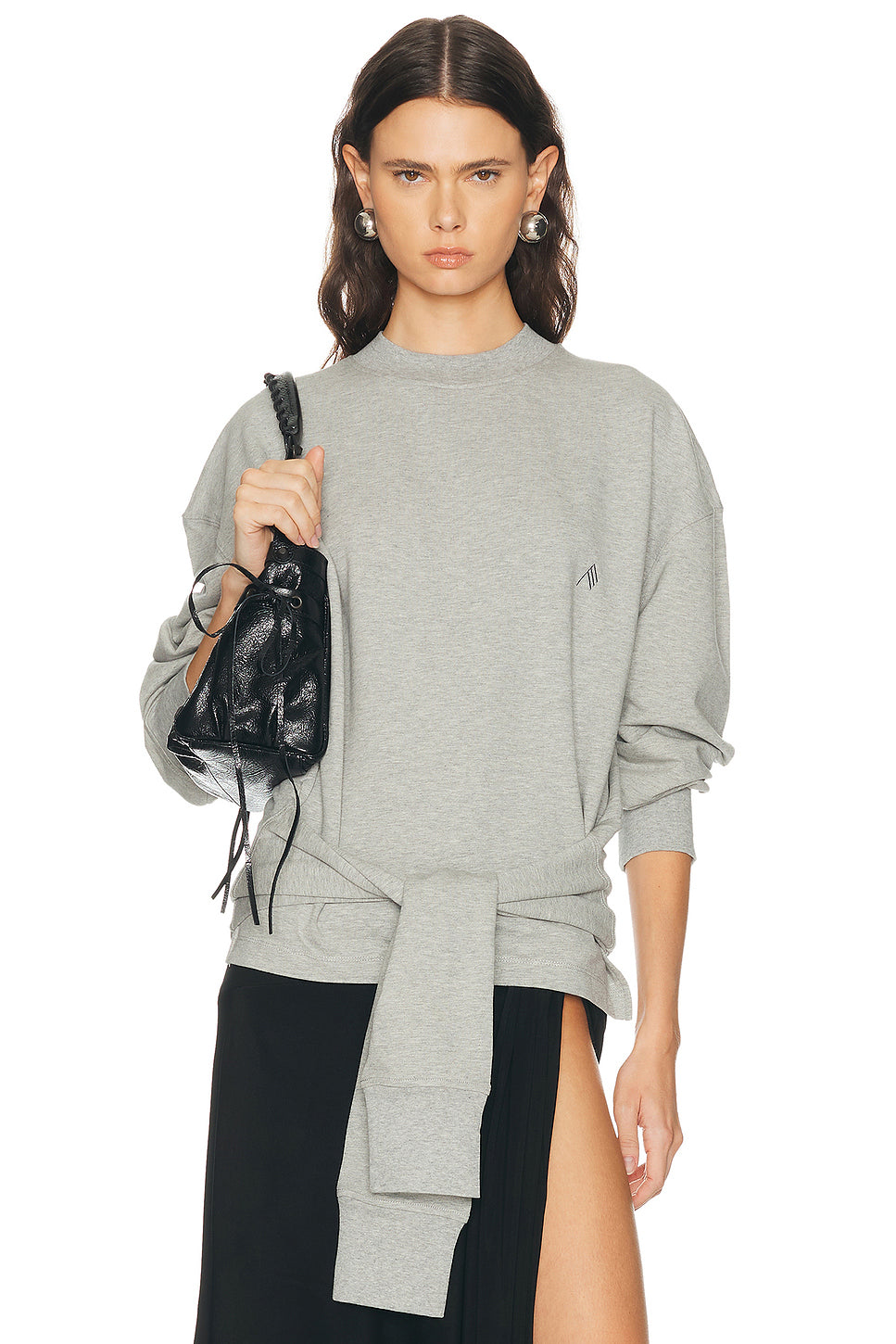 Fleece Tie Sweatshirt