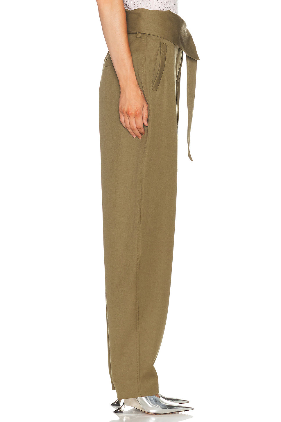Folded Waist Long Pant