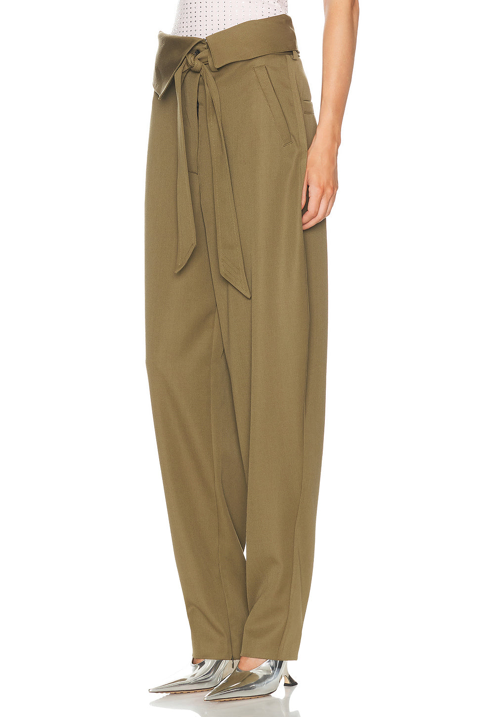 Folded Waist Long Pant