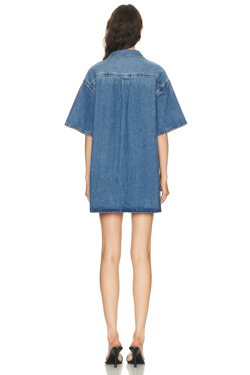 Short Sleeve Boxy Shirt Dress