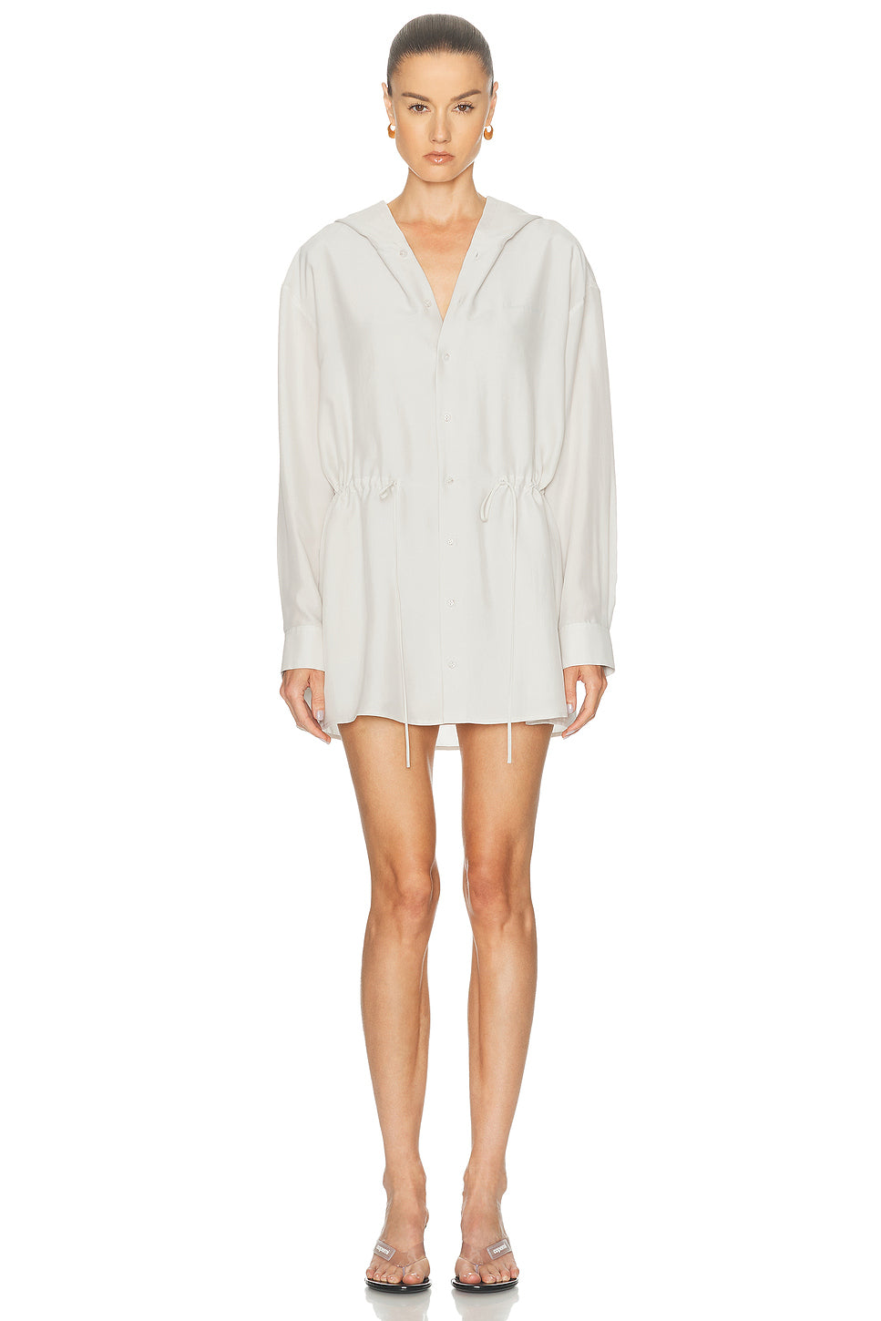 Button Down Hoodie Mini Dress