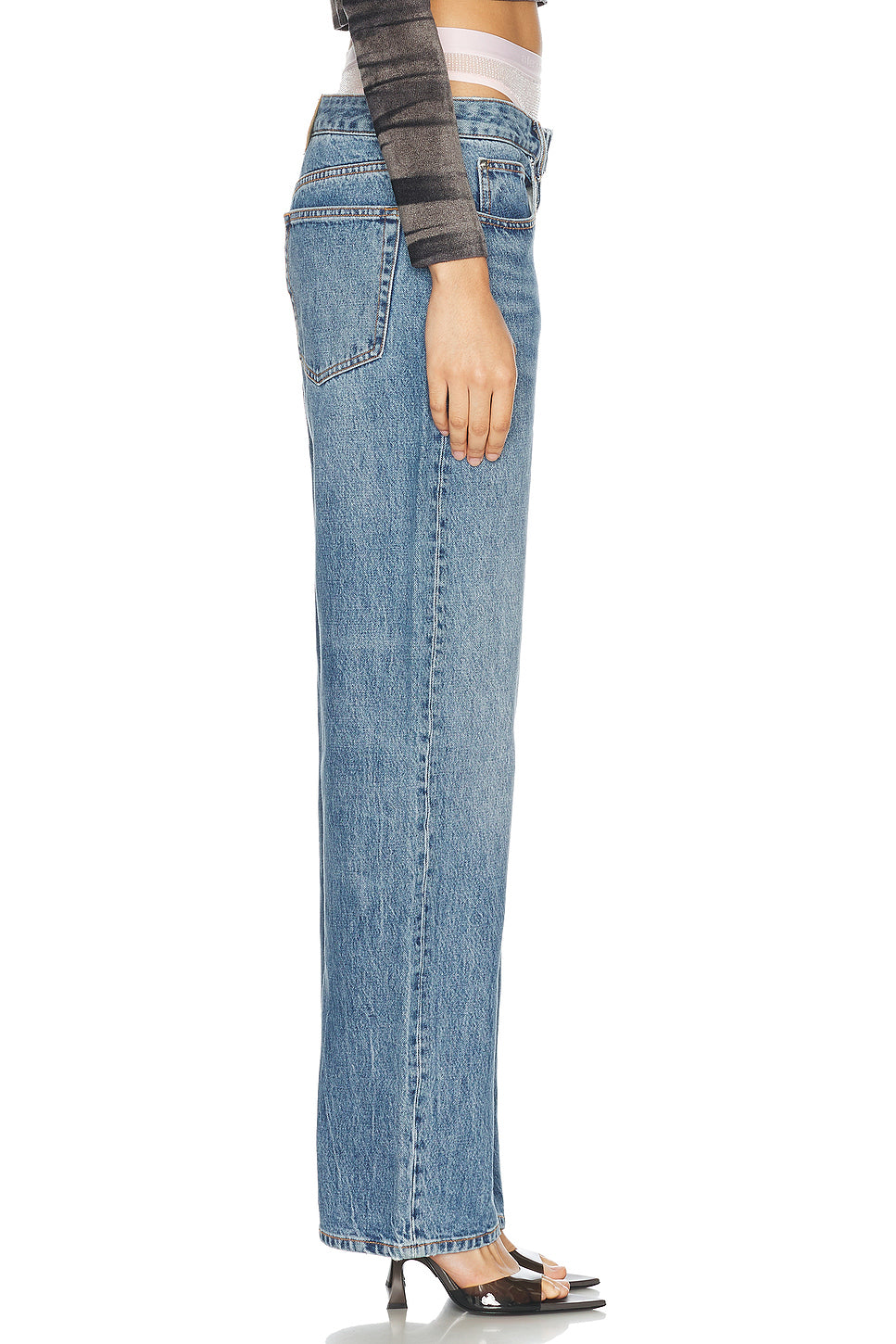 Split Hem Wide Leg Jeans