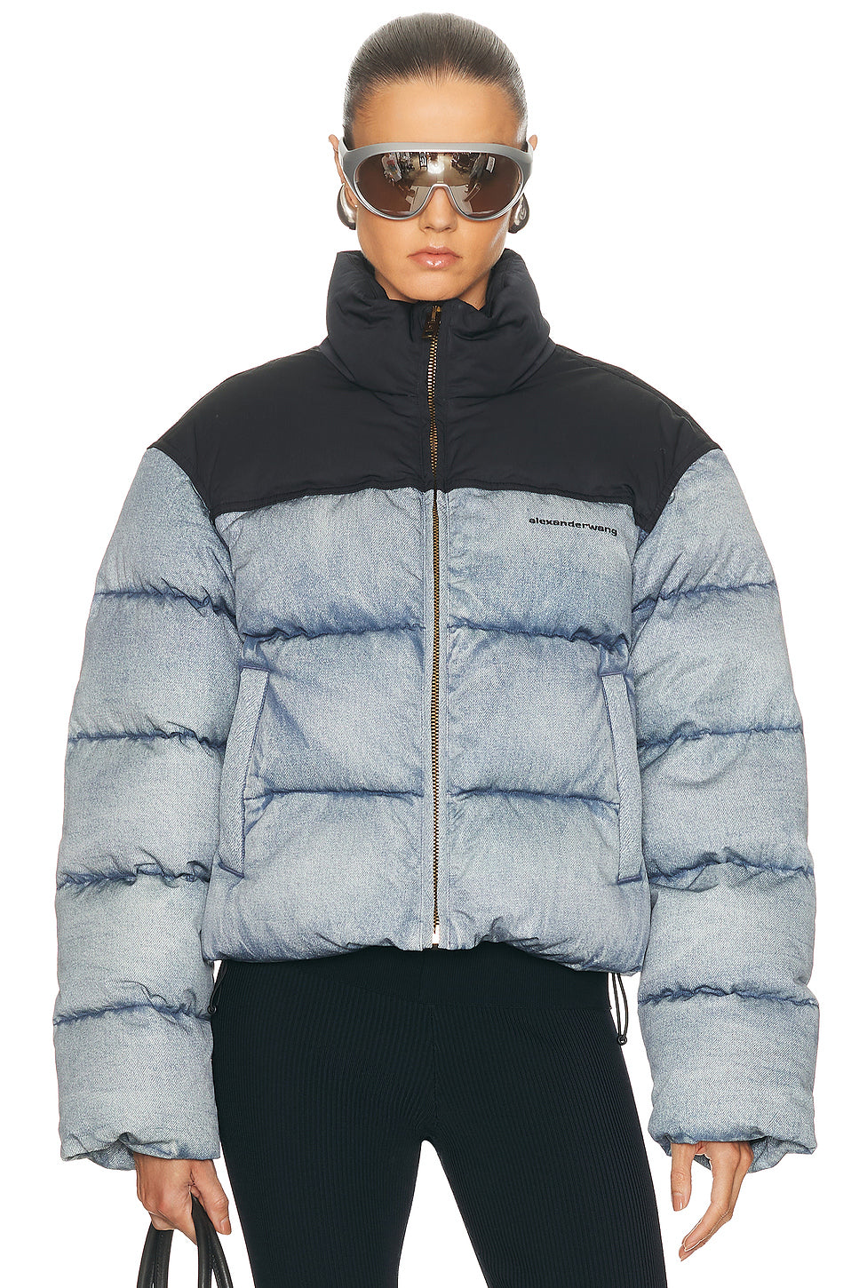 Trompe Loeil Denim Puffer Jacket
