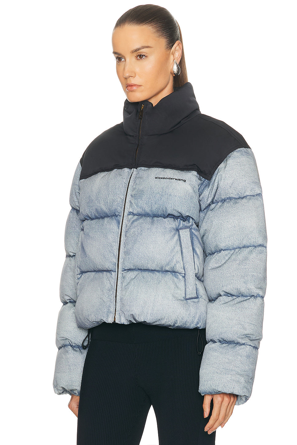Trompe Loeil Denim Puffer Jacket