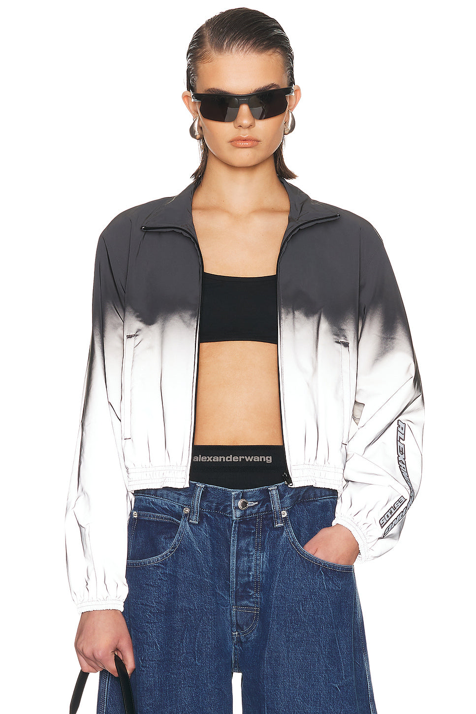 Reflective Shrunken Track Jacket