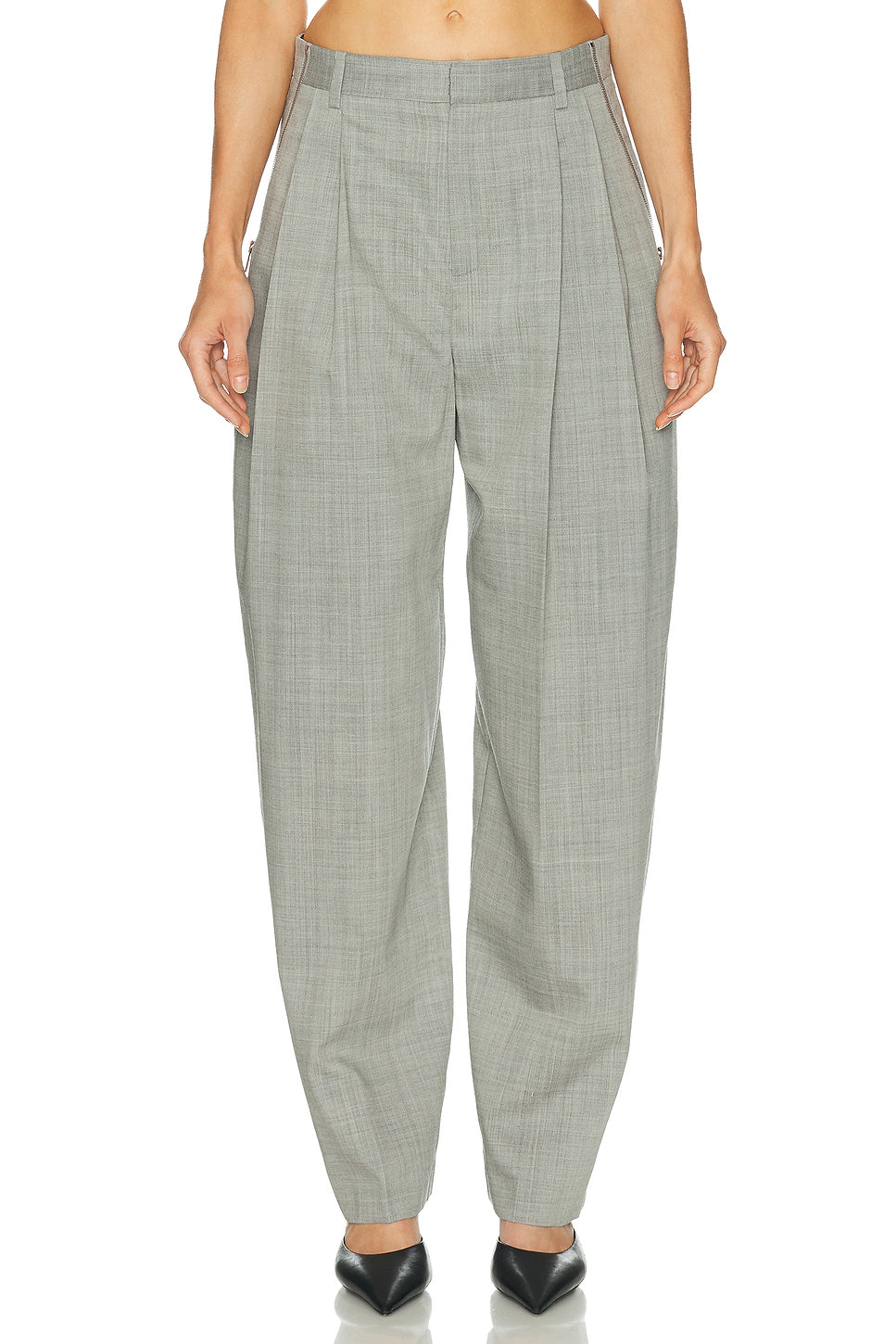 Mid-Rise Tailored Pant With Side Zippers