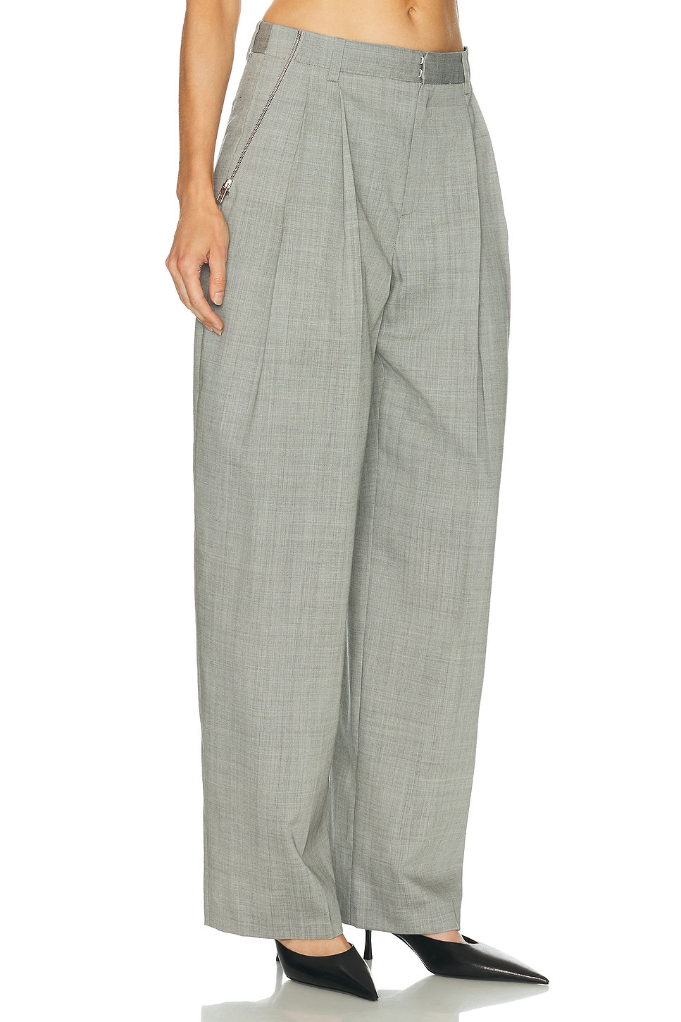 Mid-Rise Tailored Pant With Side Zippers