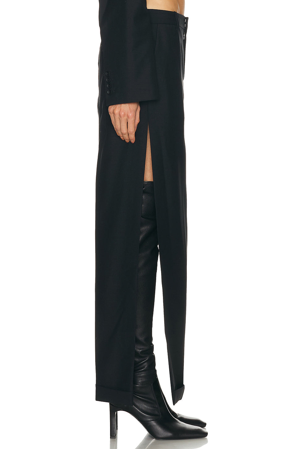 Mid Rise Tailored Maxi Skirt