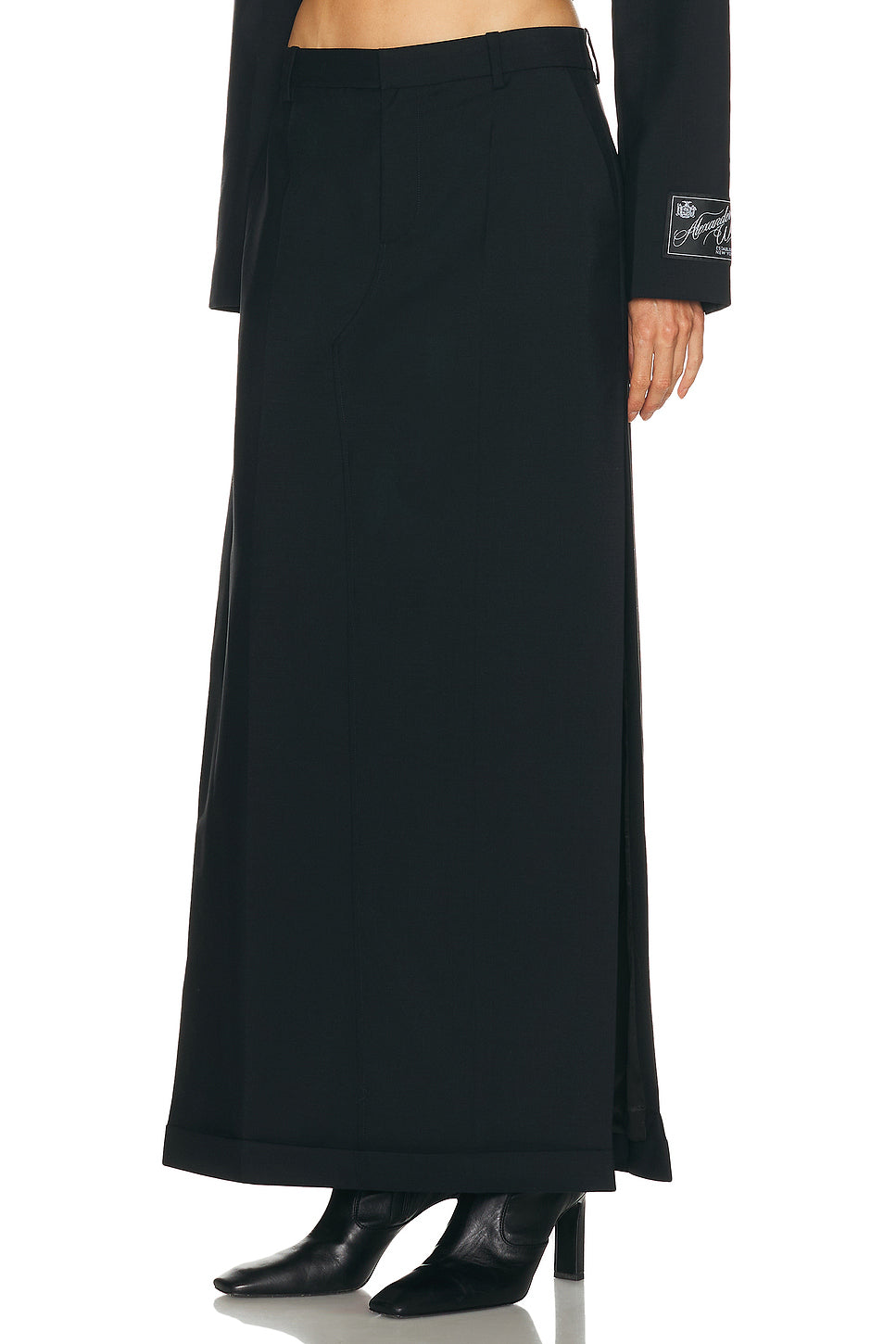 Mid Rise Tailored Maxi Skirt