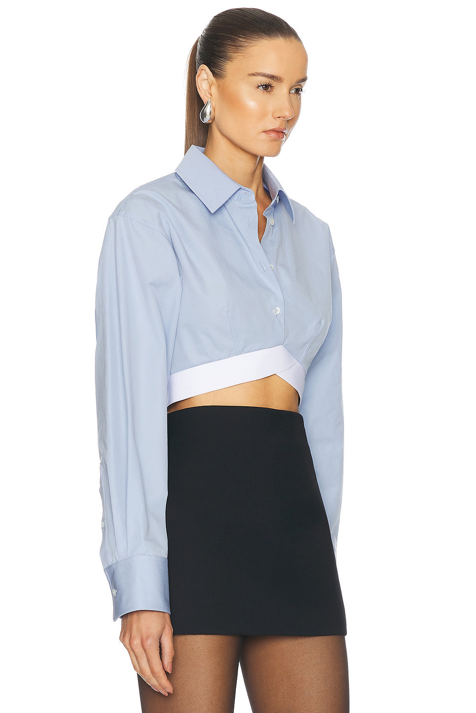 Cropped Button Up Top