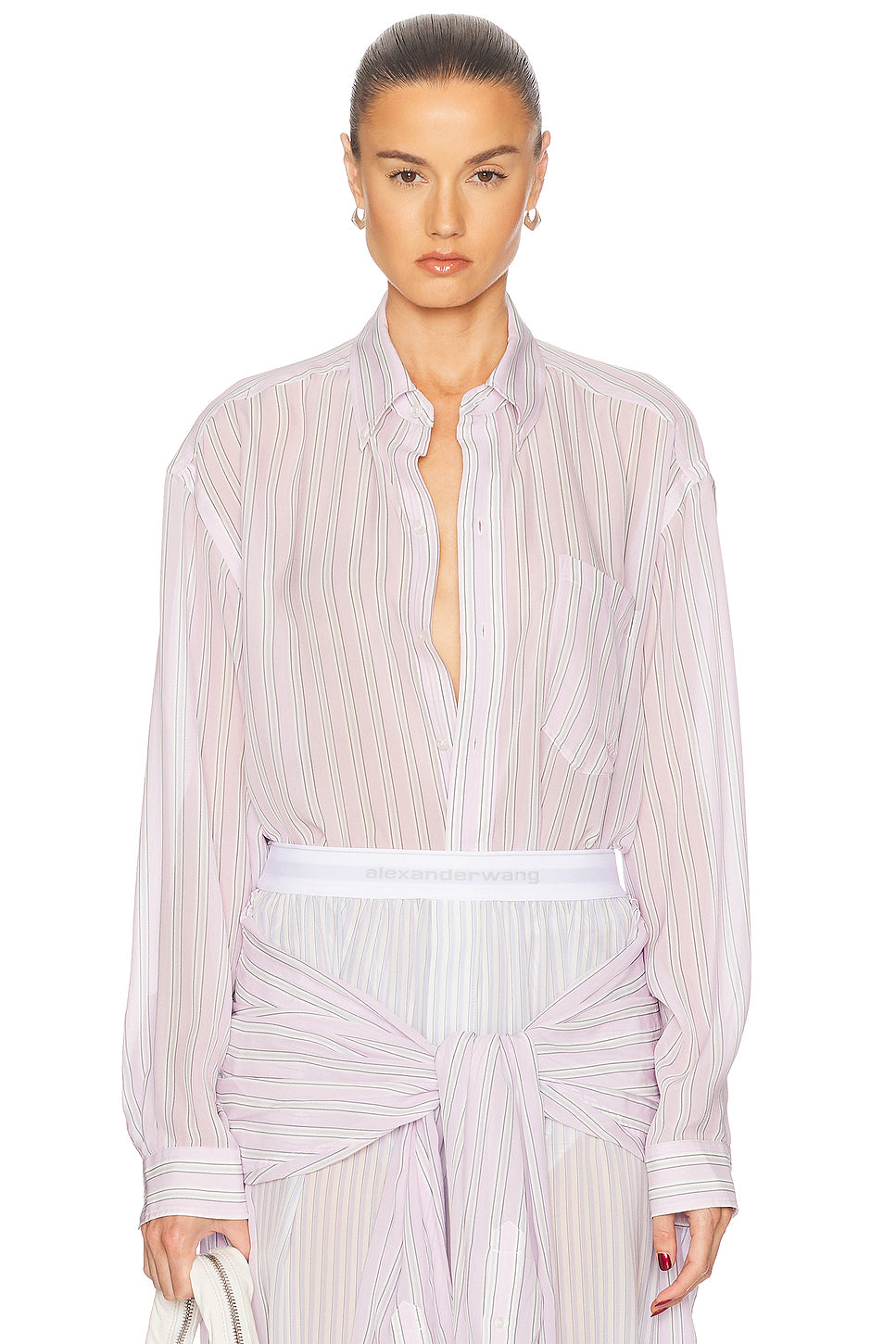 Oversized Boyfriend Shirt in Light Pink/mauve