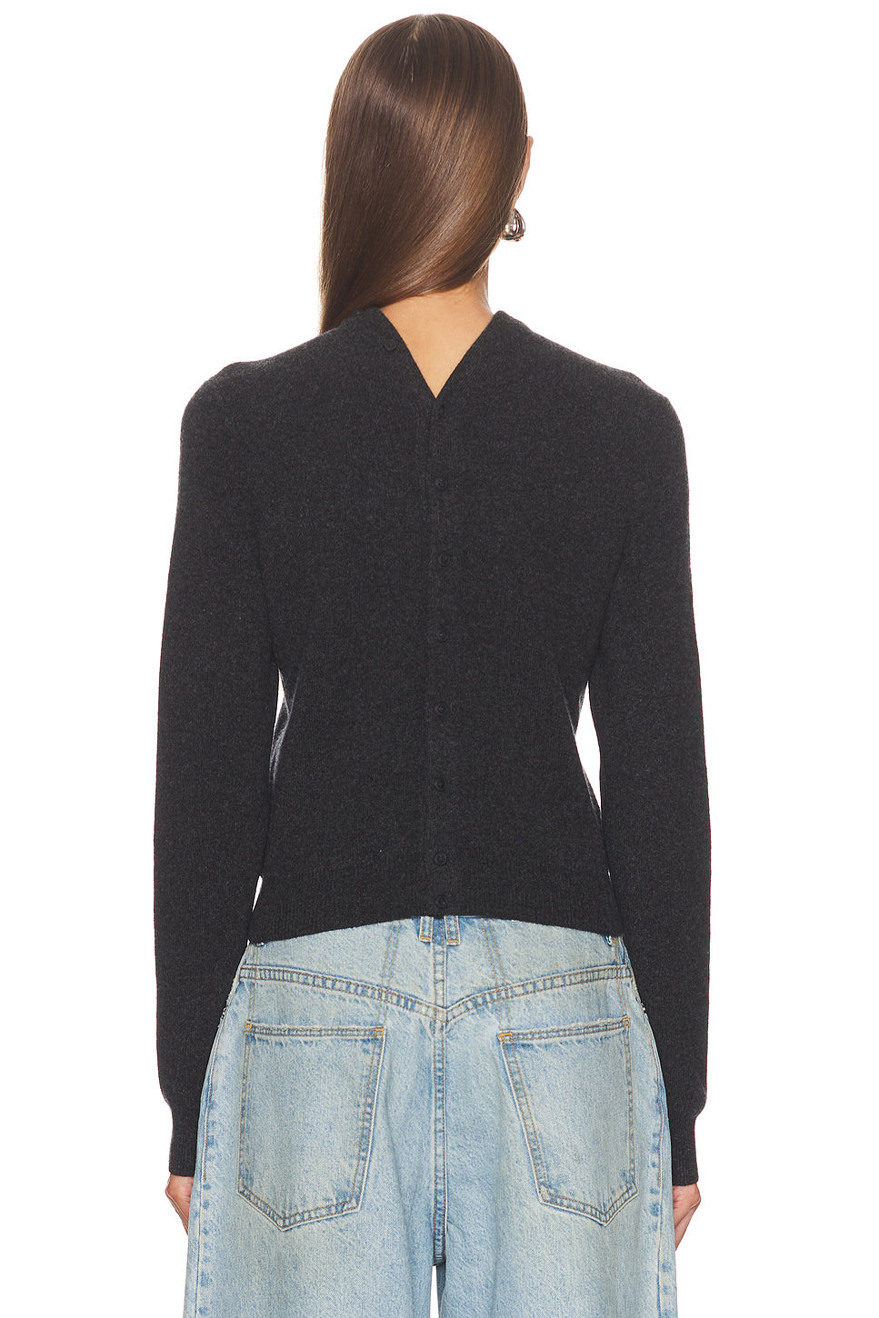 Long Sleeve High Neck Button Up Logo Cardigan