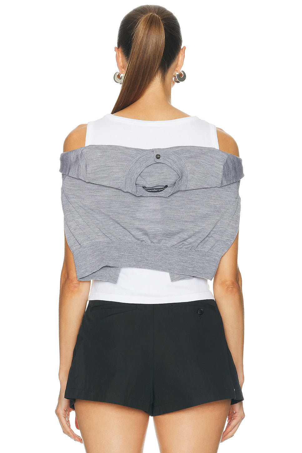 Pre-Styled Tank Top With Draped Cardigan