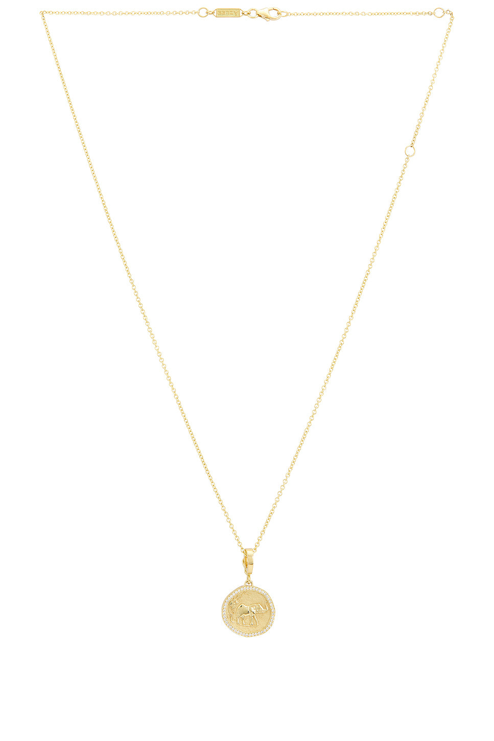 Elefante Small Pave Coin Necklace