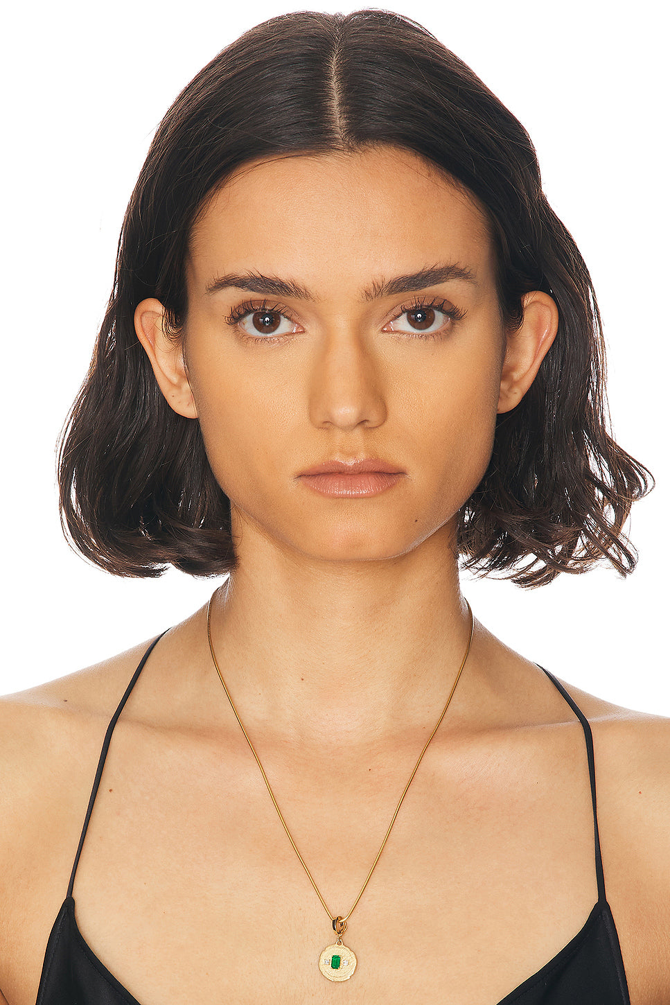 Trio Small Emerald Coin Charm