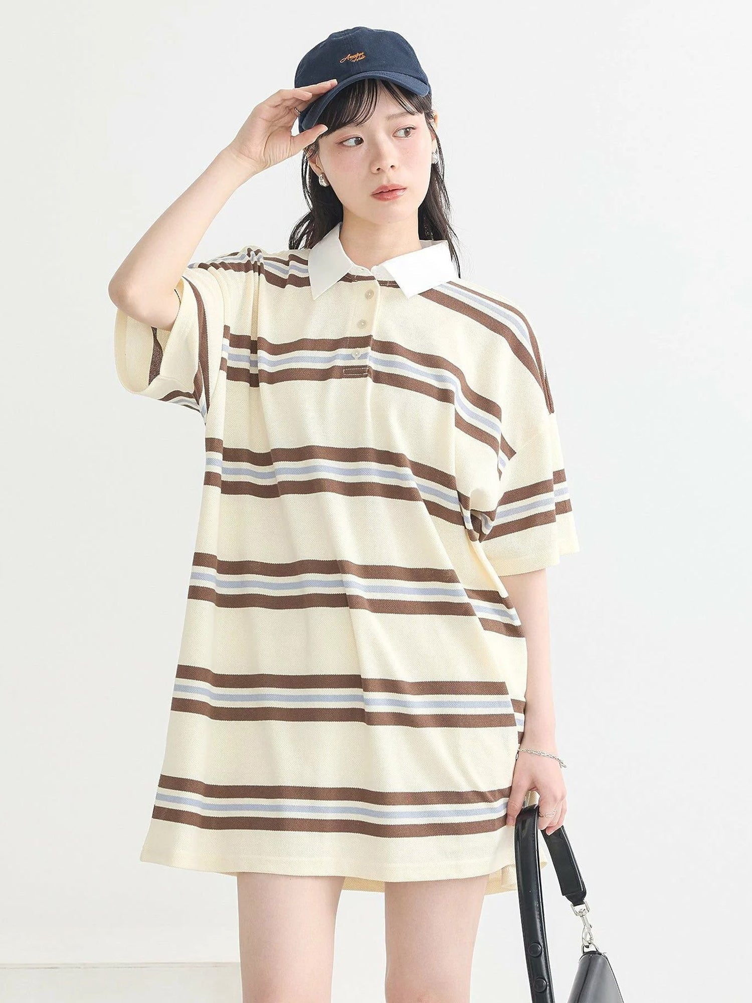 Aiko Retro Border Rugby Mini Dress