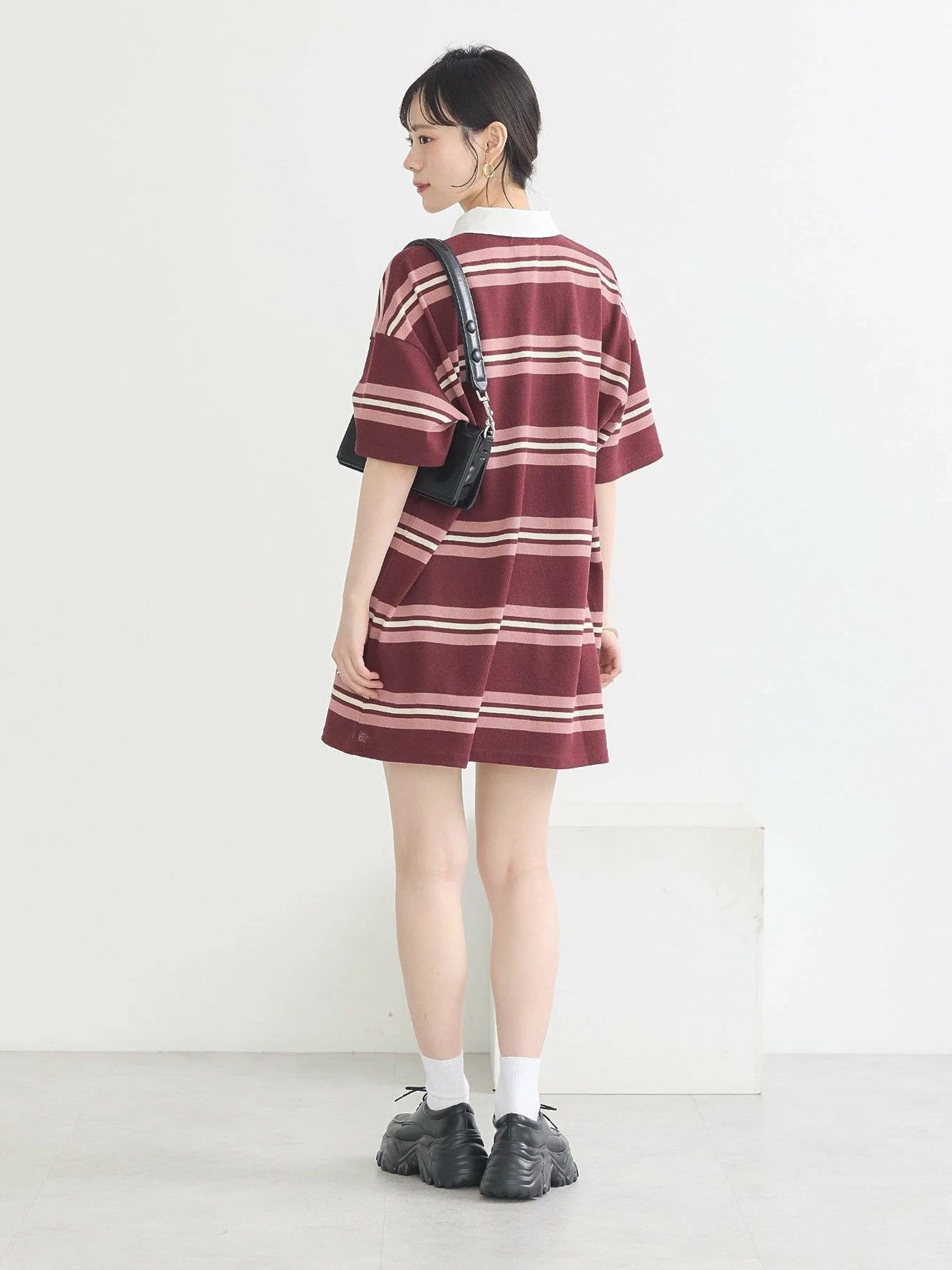 Aiko Retro Border Rugby Mini Dress