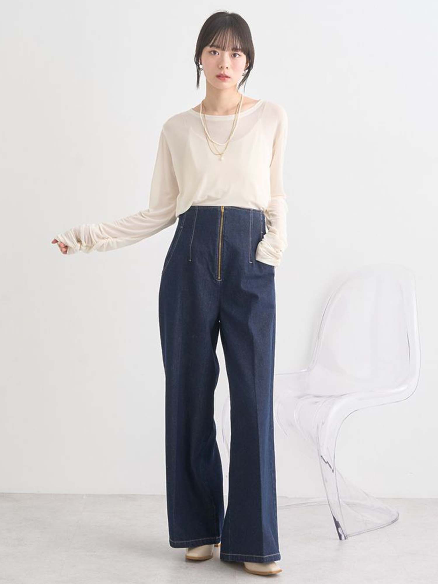 Namegata Lace Up Denim Pants