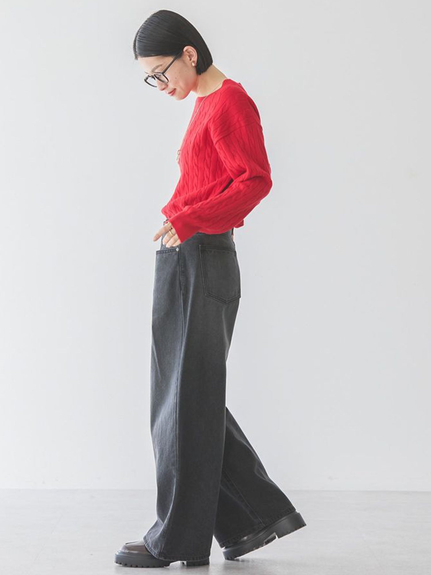 Kakogawa Tucked Wide Denim Pants